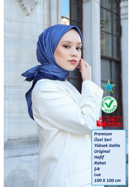 Hint Ipek Eşarp - Premium Lux Original Monogram Eşarp (Ipek Vual, Özel Seri, Yüksek Kalite, Hafif, Rahat, Şık, Scarf)