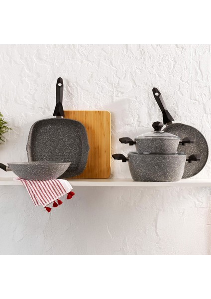 Cory Yanmaz Yapışmaz Derin Tencere - Gri / Siyah - 24 cm modelleri