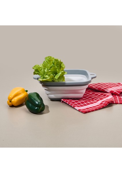 Akordeon Kare Süzgeç - Gri