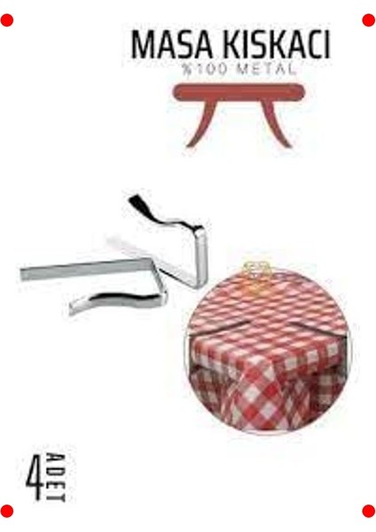 Metal Masa Örtüsü Tutucu Klipsleri - 8 Adet fırsatları