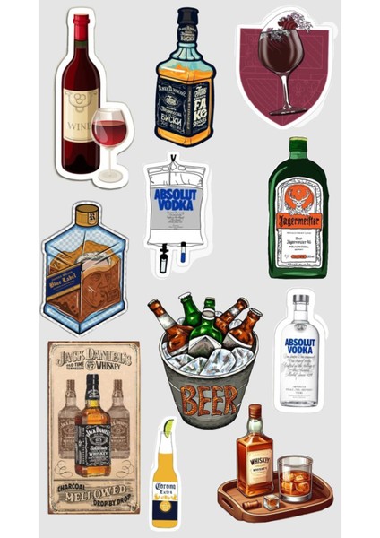 Içecekler Telefon Laptop Notebook Tablet Defter Matara Stiker Etiket ST2099