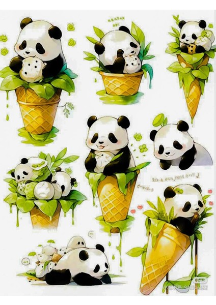 Panda Telefon Laptop Notebook Tablet Defter Matara Stiker Etiket ST2214