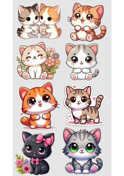 Kedi Telefon Laptop Notebook Tablet Defter Matara Stiker Etiket ST2227