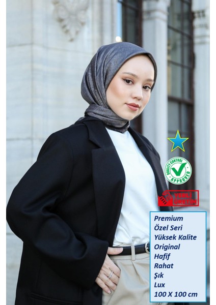 Eşarp - Premium Lux Original Monogram Eşarp (Ipek Vual, Özel Seri, Yüksek Kalite, Hafif, Rahat, Şık, Scarf)