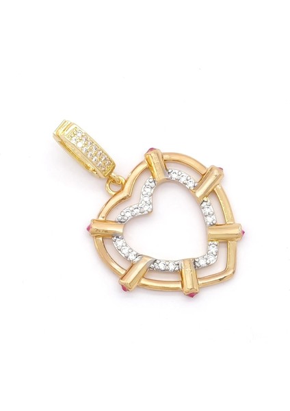 Ajda Charm Çelik Altın Kaplama Kadın Taşlı Kalp MODEL-CHR-126 modelleri