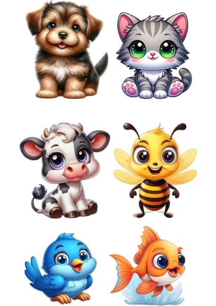 Sevimli Hayvanlar Telefon Laptop Notebook Tablet Defter Matara Stiker Etiket ST2081