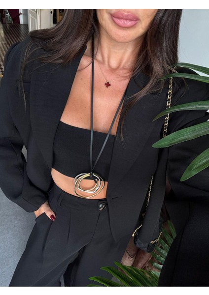 Bol Kesim Standart Beden Tasarım Tek Düğme Detay Muadil Premium Kalite Blazer Ceket Yüksek Bel Tasarım Pantolon Vip Takım modelleri