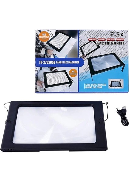 Yaşlılar Için A4 Boyutu Masa Tipi Işıklı Okuma Büyüteç TH275205B fiyatları