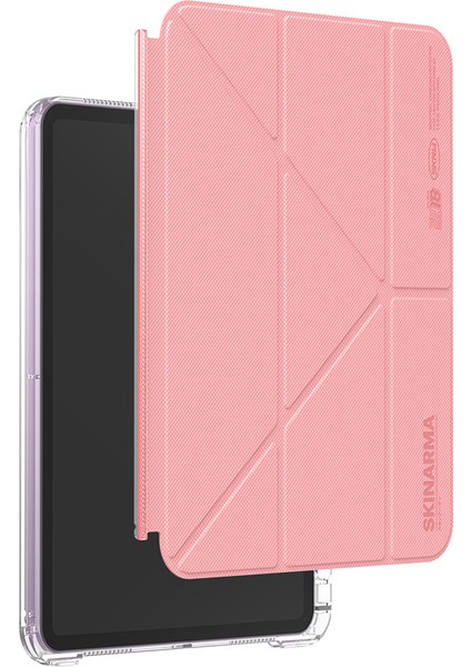 iPad Air 11 2024 Uyumlu Kılıf Skinarma Kalemlikli Arkası Şeffaf Standlı Magnetik Zeta Kılıf Pembe fiyatları