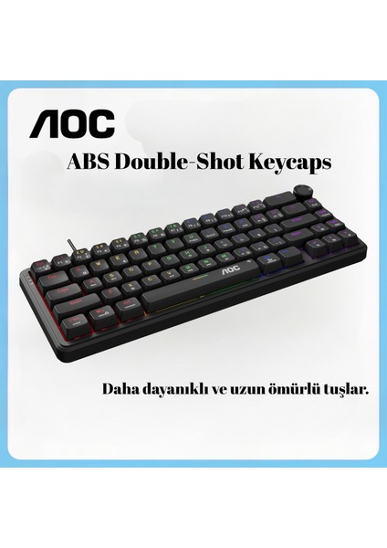 GK320 Mekanik Oyuncu Klavyesi, 66 Tuş Kompakt, Rainbow Aydınlatma, Ses Kontrol Knob, Kablolu USB fiyatları