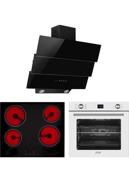 ve Afm Tech Markalı / Lıte Elektrikli Vitro. Ankastre Set ( Vc 640 + FM7701 + FM3250 )