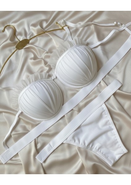 Istiridye Model Dolgulu Destekli Özel Tasarım Detaylı Sütyen Takımı