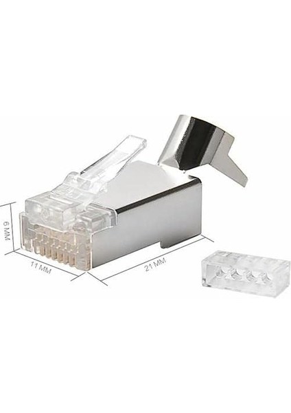 Q-J710M Cat7 Metal Konnektör Cat7 + Ayraç 10LUK Paket fiyatları