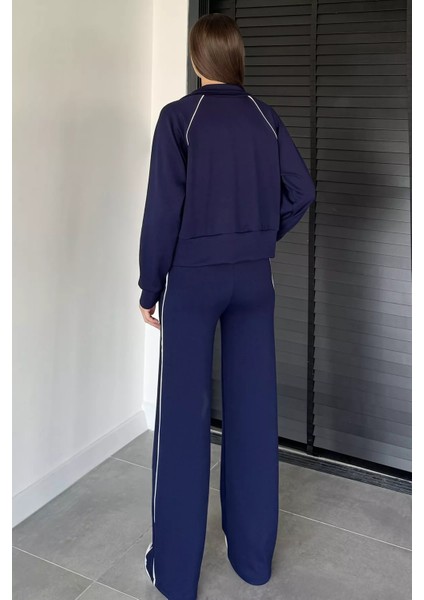 Kadın Şerit Detaylı Fermuarlı Eşofman Takımı P-00019042 indirimleri