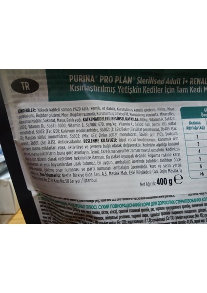 Kısırlaştırılmış Kuru Kedi Mama Somon Balıklı 400 Gram fiyatları