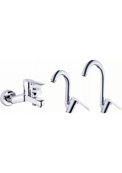 Flora Batarya Seti (Eviye, Lavabo, Banyo Bataryası)