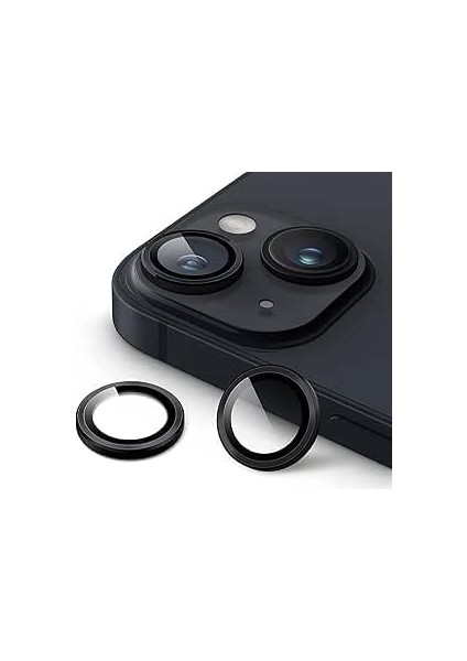 13 Için Kamera Iphone Alaşım Çerçeveli Tempered Glass Kamera Lens (Siyah)