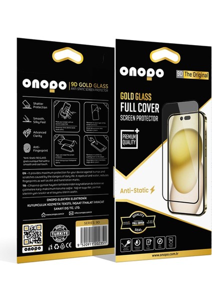 15 Pro Max -Static 9d Tam Ekran Cam | Çizilme ve Darbe Koruması | Şeffaf