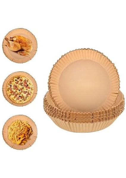 50 Adet Air Fryer Pişirme Kağıdı Tek Kullanımlık Hava Fritöz Yağ Geçirmez Yapışmaz Yuvarlak Tabak Model Pvc fiyatları