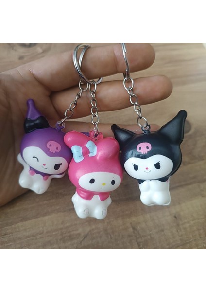 3 Adet Shukushi Sanrio Kwaii Ailesi Kuromi Seti Figür Oyuncak Sukuşi Set