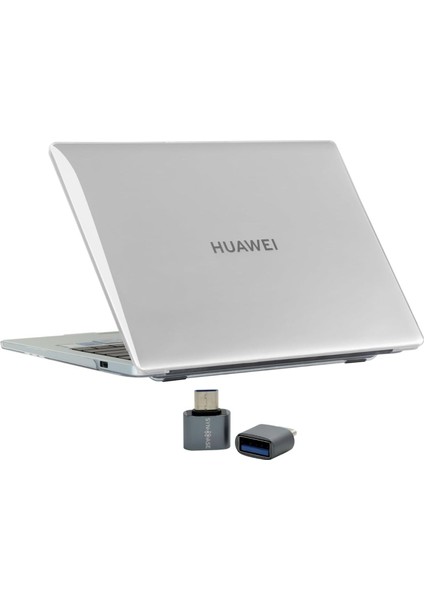 Kılıf Matebook 14 (2021-2022-2023 Yılı) ile Uyumlu Parlak Kılıf Iz Yapmaz Şeffaf