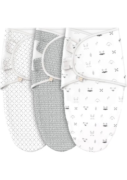 Pamuk 3&apos;lü Bebek Kundak ve Uyku Tulumu - Ergonomik Yenidoğan ve Bebek Kundak, 0-3 Ay