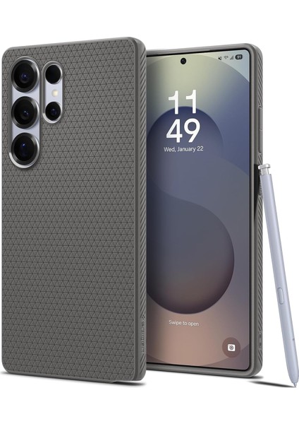 S25 Ultra Ince Kılıf Air Hava Kanalı Teknolojisi™ Askeri Sınıf Koruma Granite Gray Dokulu Yüzey Kapak - ACS08954