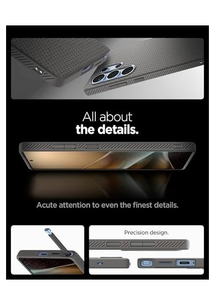 S25 Ultra Ince Kılıf Air Hava Kanalı Teknolojisi™ Askeri Sınıf Koruma Granite Gray Dokulu Yüzey Kapak - ACS08954 modelleri