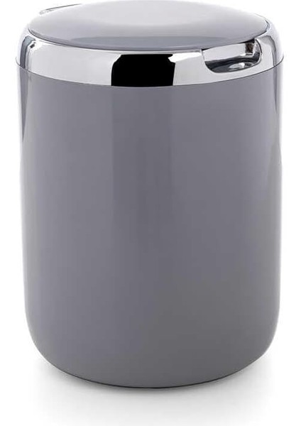Pasifik Plastik Kapaklı Çöp Kovası 3 Lt, Gri