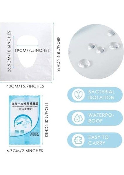 50&apos;li Tek Kullanımlık Su Geçirmez Klozet Kapağı – Antibakteriyel Seyahat Tuvalet Örtüsü, Hijyenik Klozet Koltuk Pedi, Plastik Tuvalet Pedi, Otel, Avm, Kamp ve Dış Mekan Kullanımı fiyatları