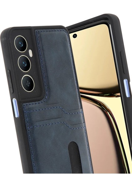 Realme C65 Sara Kartvizitli Deri Kılıf - Lacivert fiyatları