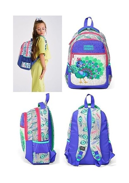 Kız Çocuk Ilkokul ve Ortaokul Sırt Çantası - Yeşil Tavuskuşu fiyatları