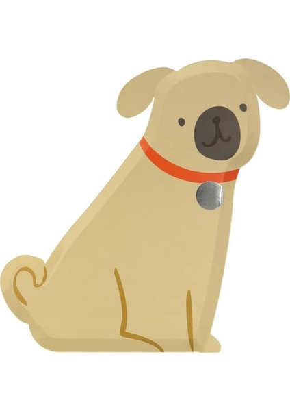 - Pug Plates - Yavru Köpek Tabaklar - 8&apos;li