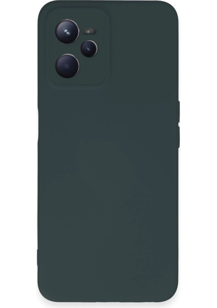 Realme C35 Kılıf Nano Içi Kadife Silikon - Koyu Yeşil