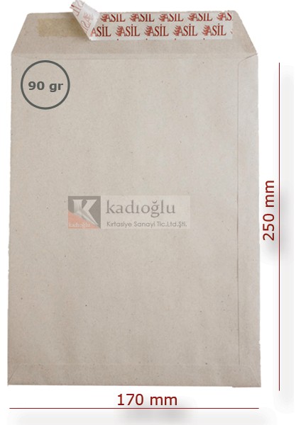 Asil Doğan Torba Zarf Imt Kraft Silikonlu 17X25 90 gr (250 Lü)