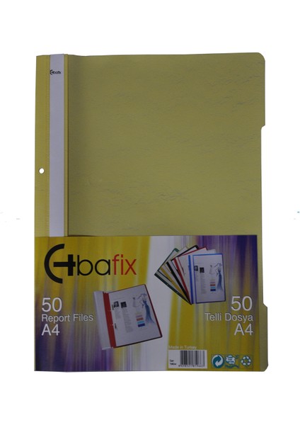 Bafix Telli Dosya Plastik Xl Sarı A4 (50 Li)