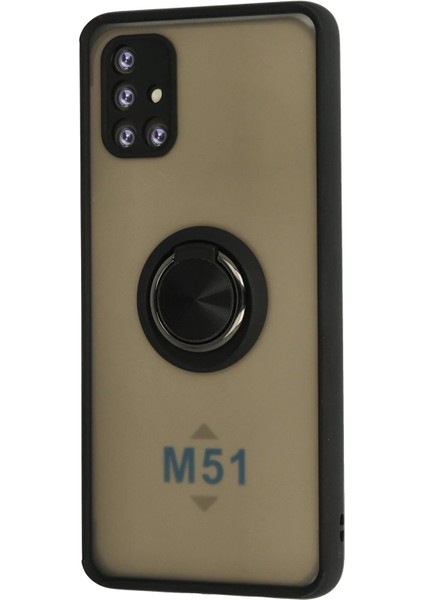 Samsung Galaxy M51 Kılıf Montreal Yüzüklü Silikon Kapak - Siyah fiyatları