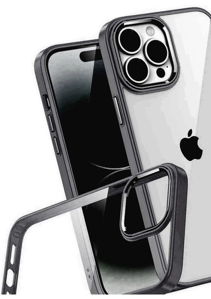 Apple iPhone 15 Pro Max Lensli Silikon - Siyah modelleri