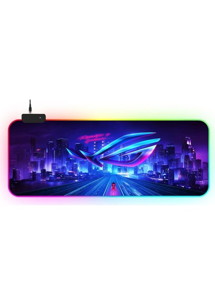 Rgb Mousepad 90X40 Rgb Mouse Pad Xxl Büyük Oyuncu Ofis Mouse Altlığı Işıklı Mousepad (City)