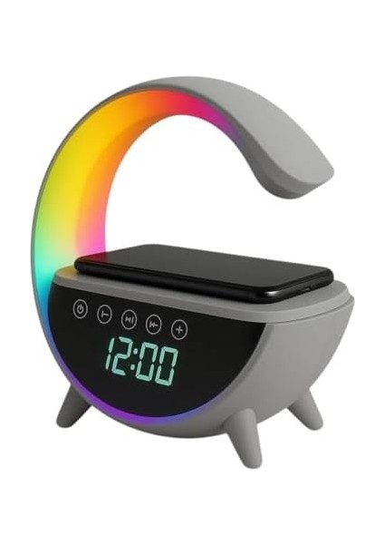 Işıklı Kablosuz Şarjlı Hoparlörlü Alarm Saati – Mükemmel Ses, Işık ve Konfor Tek Bir Cihazda! fiyatları