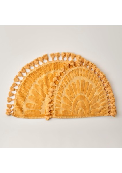 %100 Pamuk Sunshine Paspas Takımı, Hardal, 60 x 100