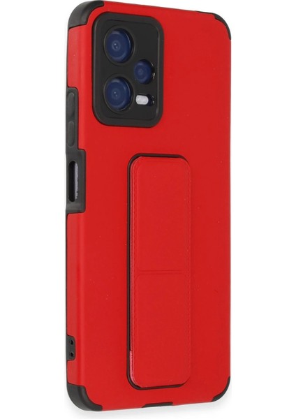 Xiaomi Poco X5 5g Kılıf Mega Standlı Silikon - Kırmızı fiyatları
