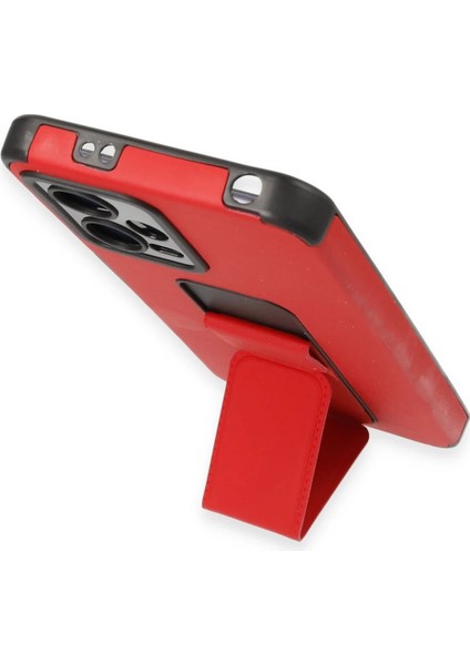 Xiaomi Poco X5 5g Kılıf Mega Standlı Silikon - Kırmızı fırsatları