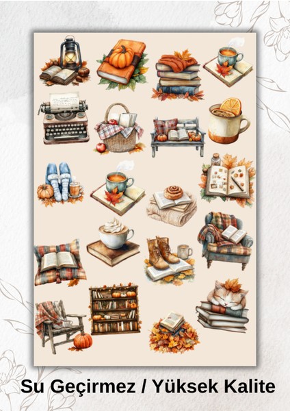 Sonbahar Temalı Sticker Ajanda Bullet Journal YRM0009