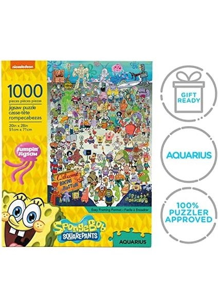 Kova Burcu Sünger Bob Yapboz (1000 Parça Puzzle) - Resmen Lisanslı Sünger Mal ve - Glare - Fit - Hemen Hemen Yok Dust Bulmaca - 20 x 28 Inç" fiyatları