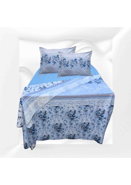 Ç.KIŞILIK%100PAMUKLU(200X225 Nevresim)Lastikli Çarşaf 180X200X30(FERMUARLI Yastık Kılıfı 50X70