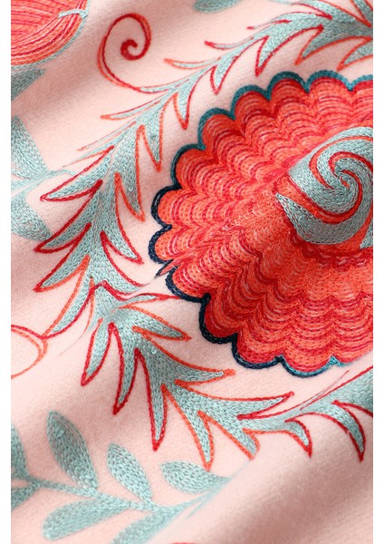 Pembe Nakışlı Kışlık Şal fırsatları