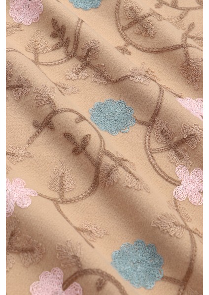 Açık Bej Nakışlı Kışlık Şal fırsatları