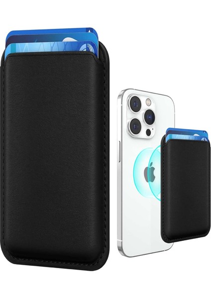ile Uyumlu Özellikli Deri Cüzdan 15 Pro Max/15 /15 Pro/15, 14 Pro Max/14 /14 Pro/14, 13 Pro Max/13 Pro/13, 12 Pro Max/12 Pro/12 (Siyah)