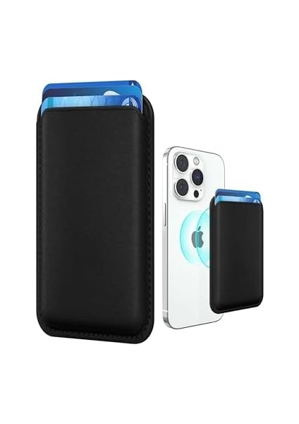 ile Uyumlu Özellikli Deri Cüzdan 15 Pro Max/15 /15 Pro/15, 14 Pro Max/14 /14 Pro/14, 13 Pro Max/13 Pro/13, 12 Pro Max/12 Pro/12 (Siyah) modelleri